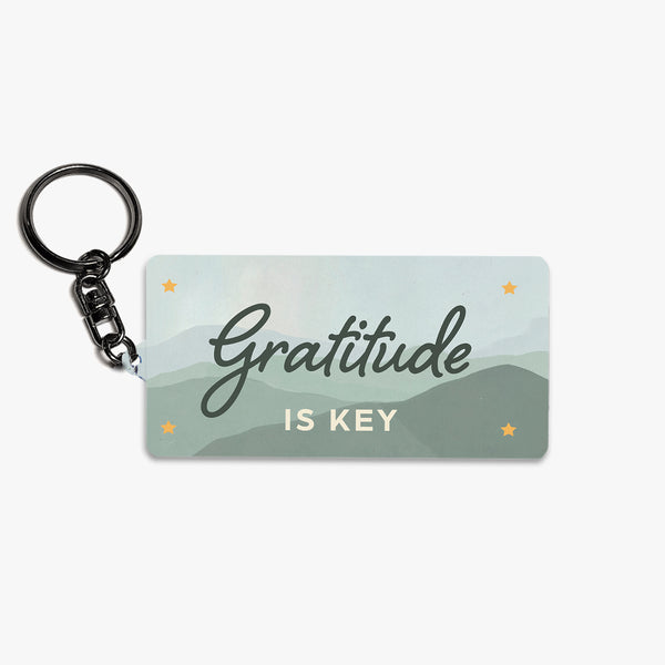 Grateful Metal Keychain: Gratitude is Key