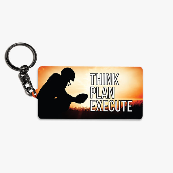 Positivity Metal Keychain: Think Plan Execute