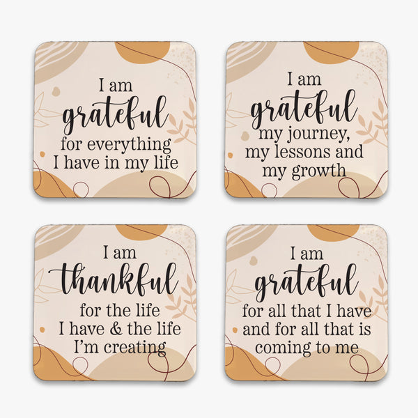 Grateful Metal Coaster: Gratitude (Set of 4)