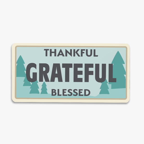 Grateful License Plate Fridge Magnet: Thankful