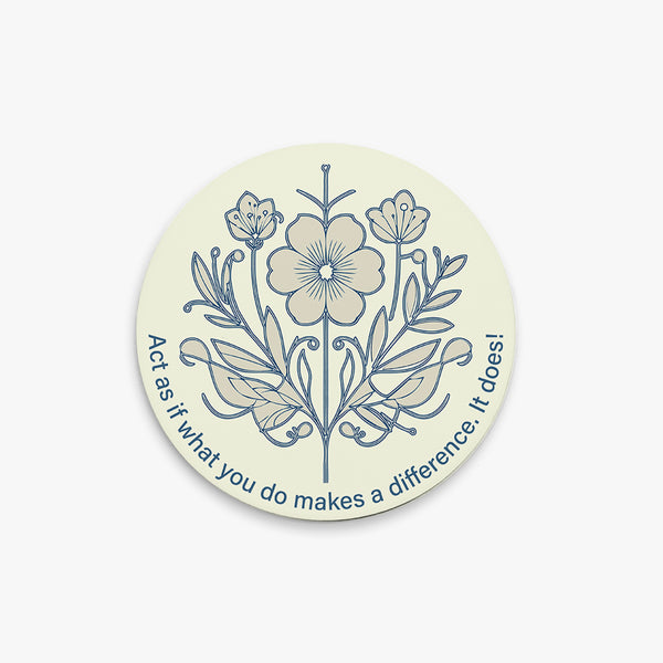 Positivity Round Ceramic Coaster: Act