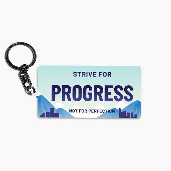 Inspirational Metal Keychain: Progress