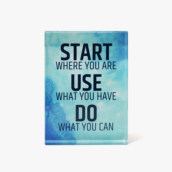 Motivational Glass Block: Start