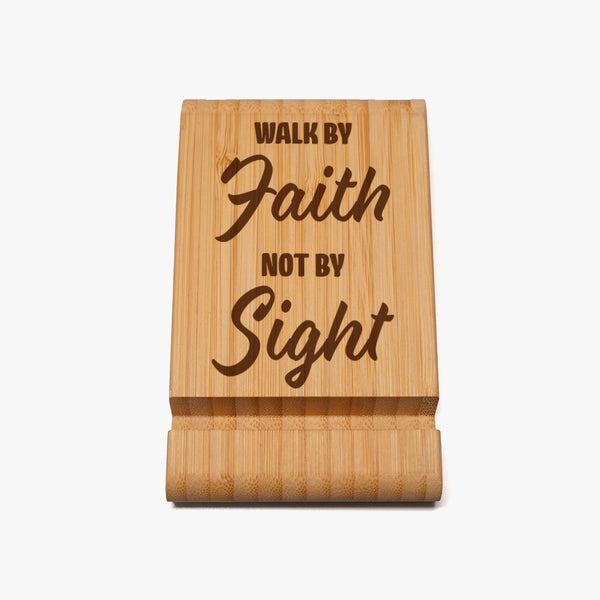 Productivity Wooden Mobile Holder: Faith