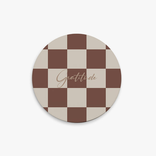 Grateful Round Ceramic Coaster: Gratitude