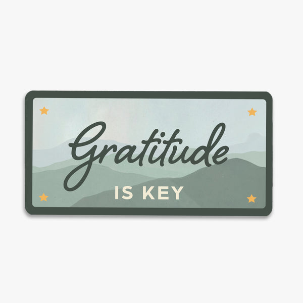 Grateful License Plate Fridge Magnet: Gratitude is Key