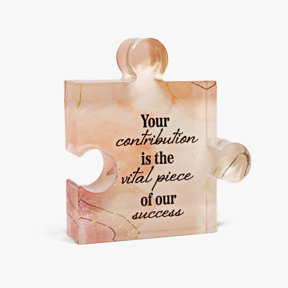 Puzzle Glass Display: Contribution – Motivational Gifts