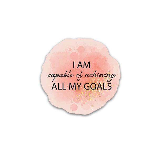 Affirmation Round Ceramic Fridge Magnets: Capable