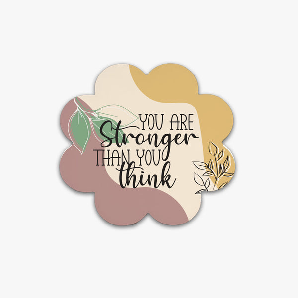 Inspirational Flower Ceramic Coaster: Strength