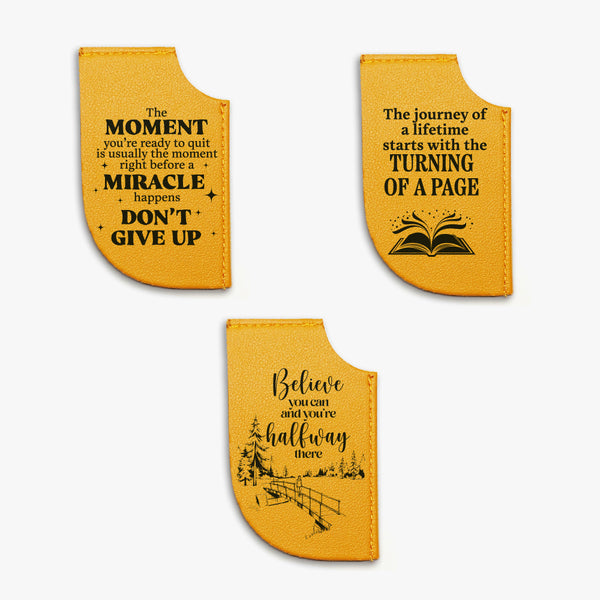 Positivity Leather Bookmark: Path to Miracles (Set of 3)