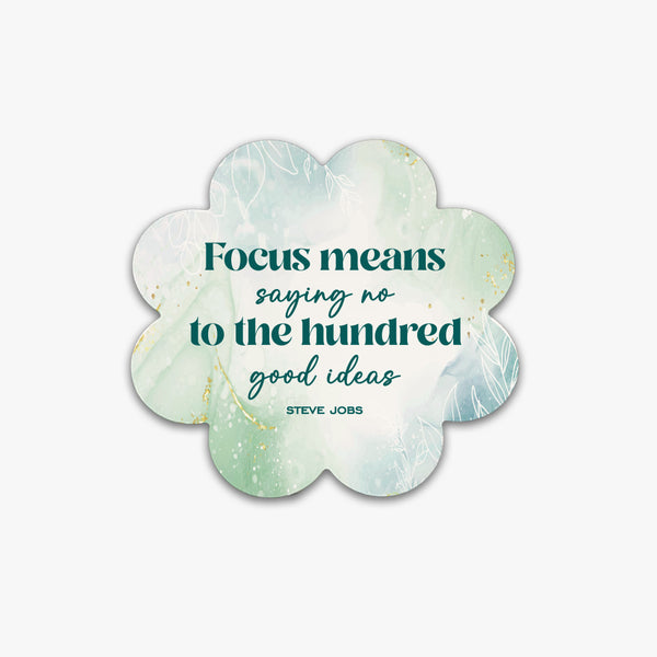 Inspirational Flower Ceramic Coaster: Focus