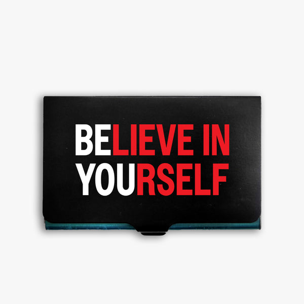 Positivity Metal Card Holder: Believe in Yourself