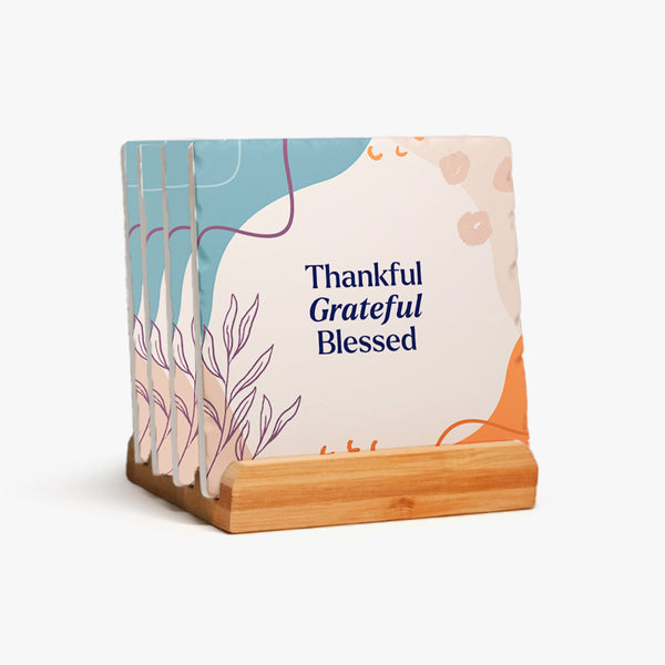 Affirmation Ceramic Coaster Set: Achieving Dreams (Pack of 4)
