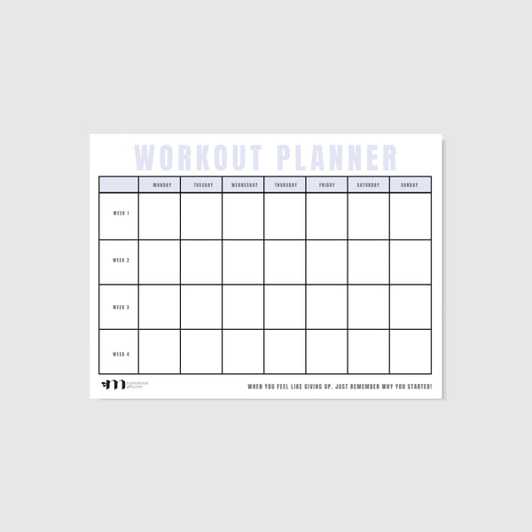 Adhesive White Board Sheet : Workout Planner