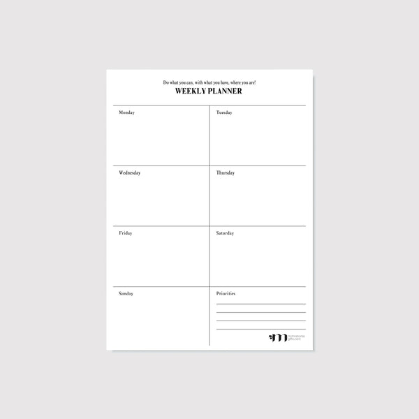 Adhesive White Board Sheet : Weekly Planner