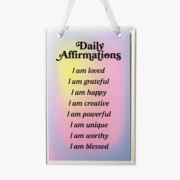 Affirmation Glass Hanging: Daily Affirmations