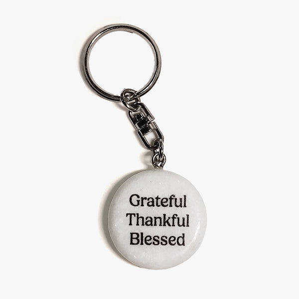 Grateful Marble Keychain: Blessed