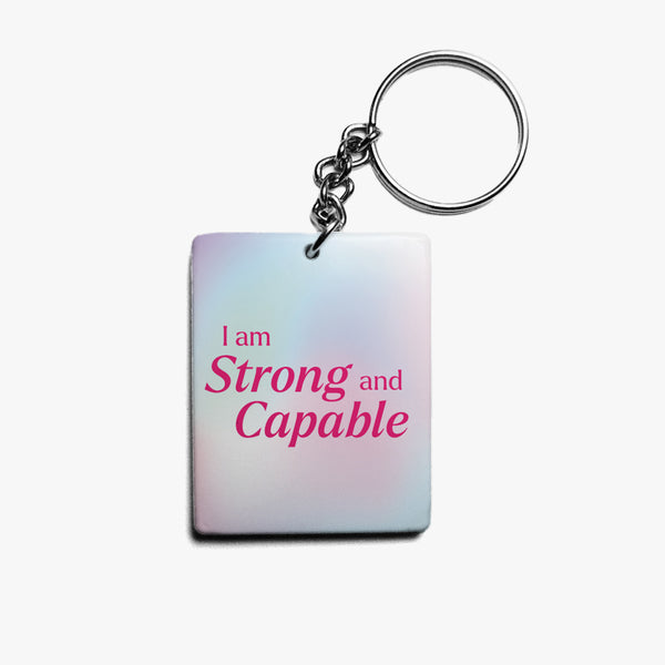 Affirmation Keychain: Strong & Capable