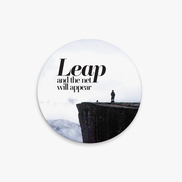 Positivity Round Ceramic Coaster: Leap