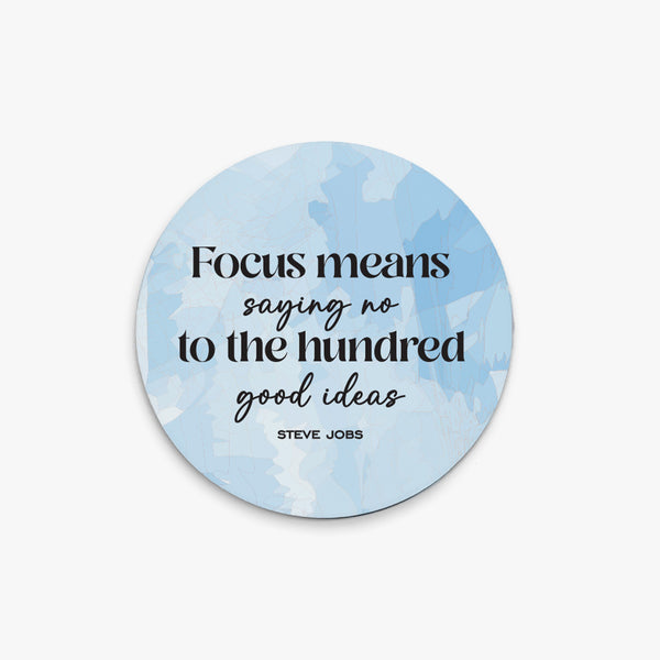 Productivity Round Ceramic Coaster: Focus