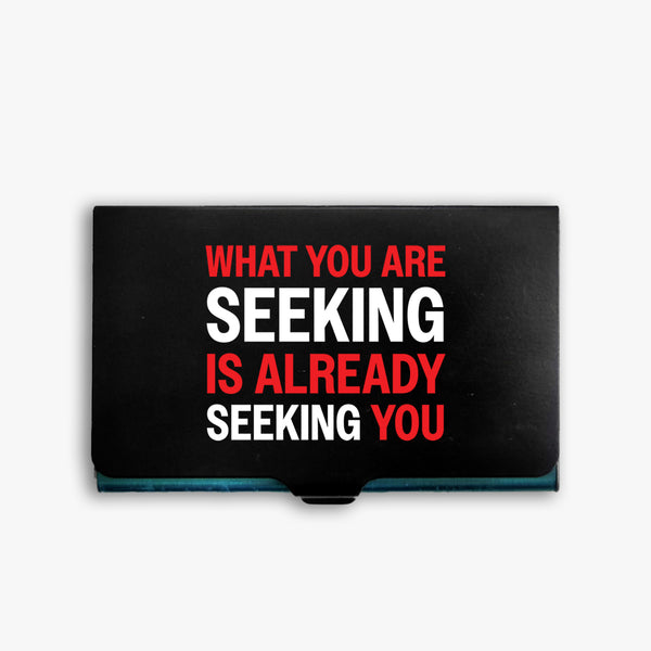 Inspirational Metal Card Holder: Seek