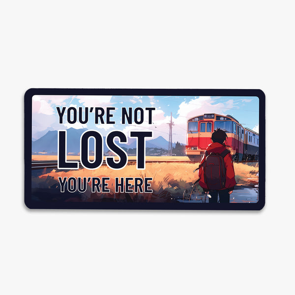 Travel License Plate Fridge Magnet: Here on Purpose