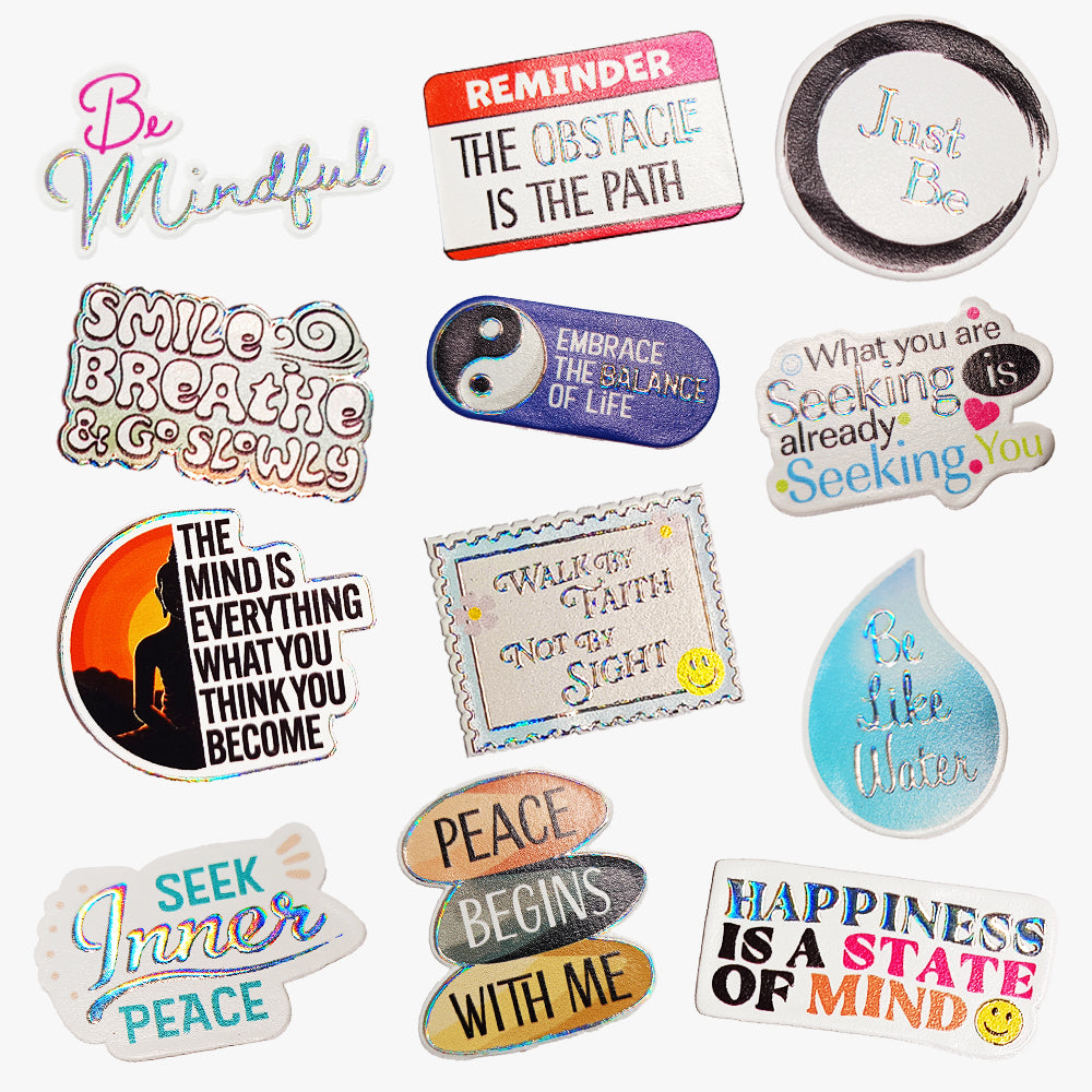 Mindfullness Sticker Zen Sticker Set : Cultivate Mindfulness (Silver) – Motivational Gifts