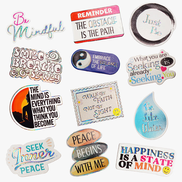 Zen Sticker Set : Cultivate Mindfulness (Silver)