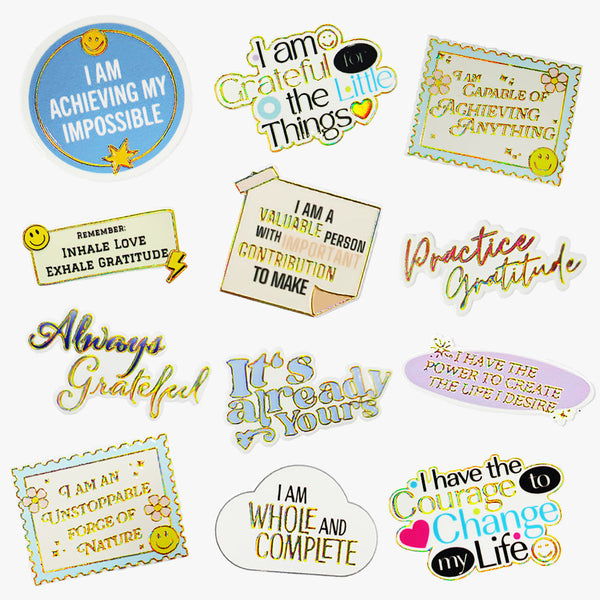 Motivational Sticker Set: Manifest Your Impossible (Golden)-Motivational Gifts