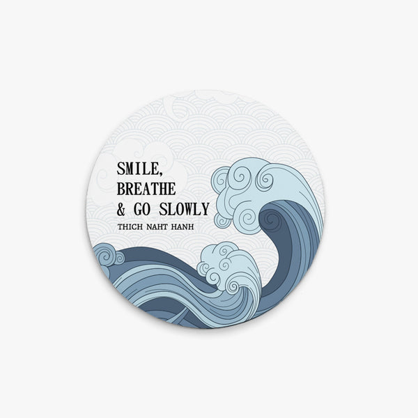 Zen Round Ceramic Coaster: Serenity Flow