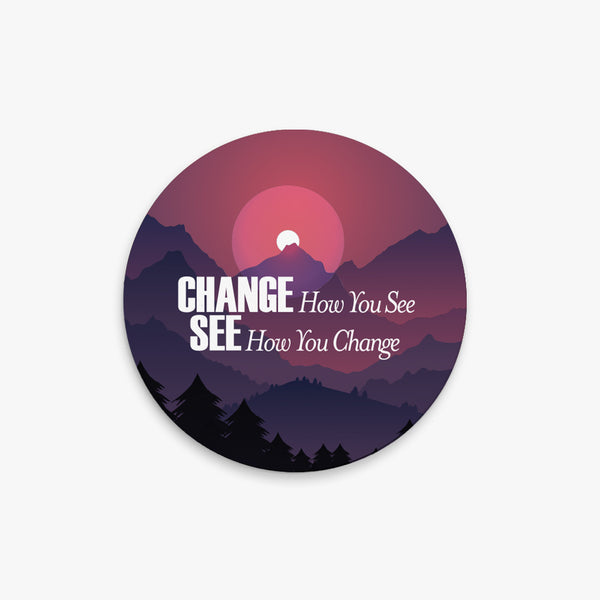 Positivity Round Ceramic Coaster: Change to See