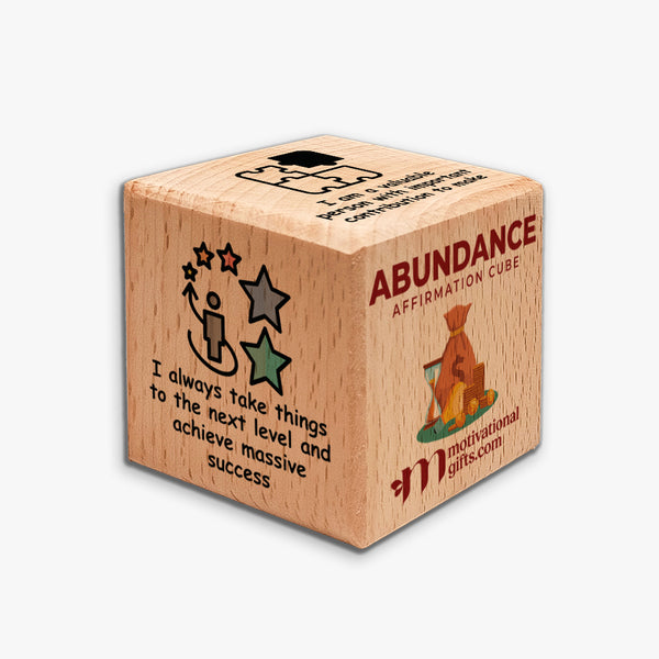 Affirmation Wooden Cube: Abundance