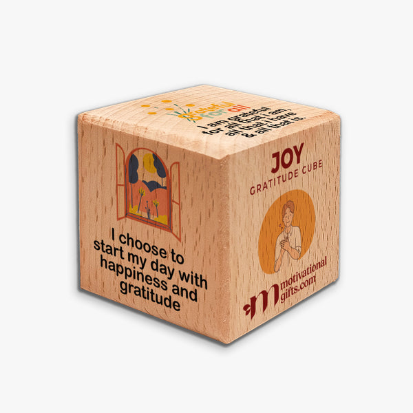 Grateful Wooden Cube: Joy