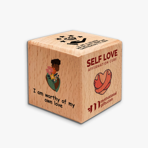 Affirmation Wooden Cube: Self Love