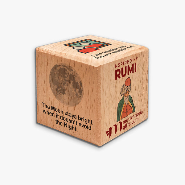 Inspirational Wooden Cube: Rumi