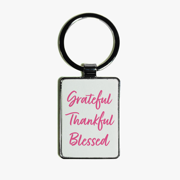 Grateful Leather Keyring: Thankful