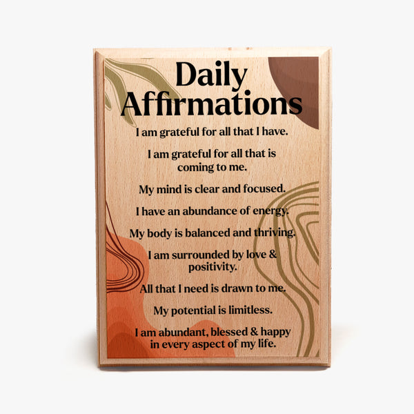 Affirmation Wooden Plaque: Daily Affirmations