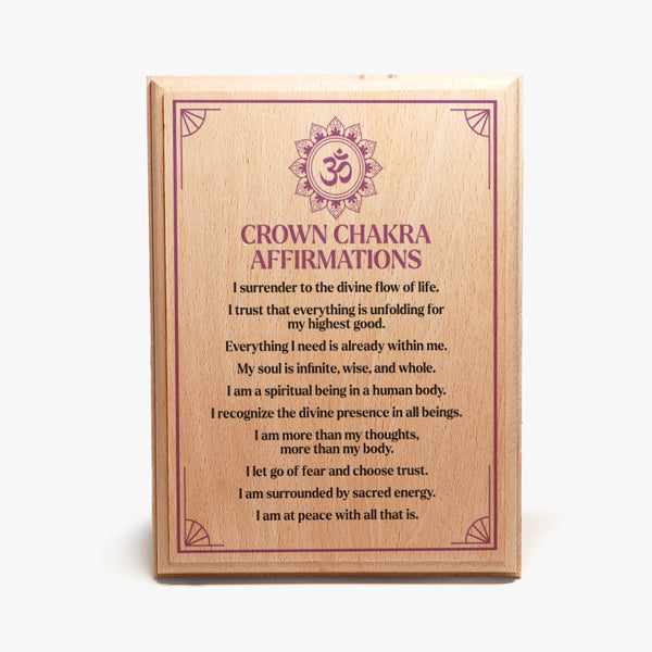Affirmation Wooden Plaque: Crown Chakra